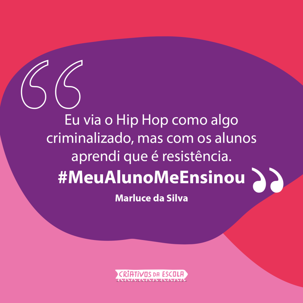 Aspas da campanha #MeuAlunoMeEnsinou